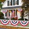 3x6 Ft American Bunting Flags with Grommets&Zip Ties, 4th Fourth of July Decorations Outdoor USA Patriotic Pleated Fan Banner, Red White and Blue Decor for Memorial Veterans Day(Set of 4)